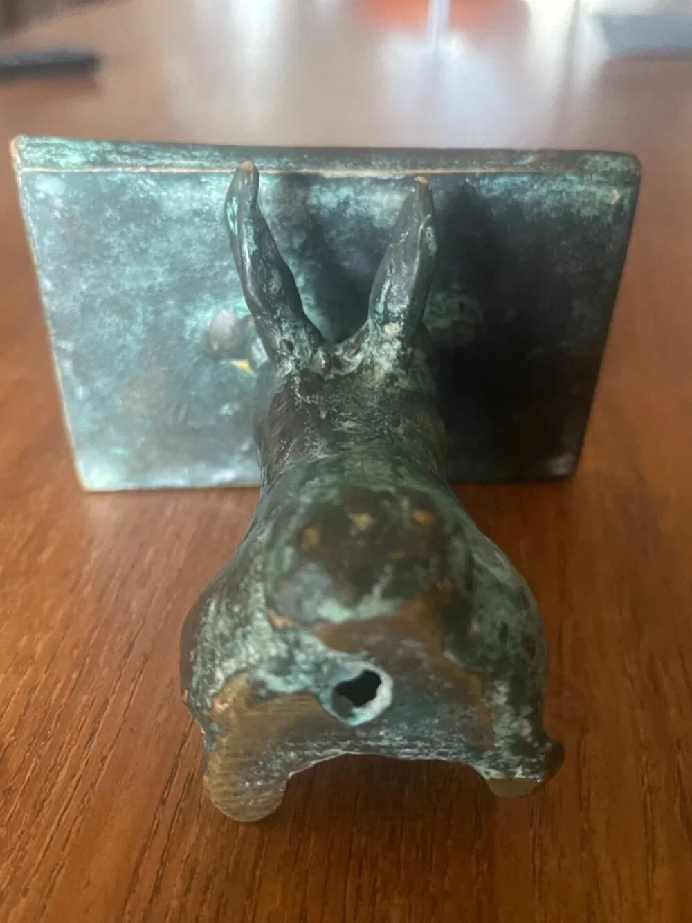 Bronze Oxidized Finish Bunny Rabbit Soap Dish